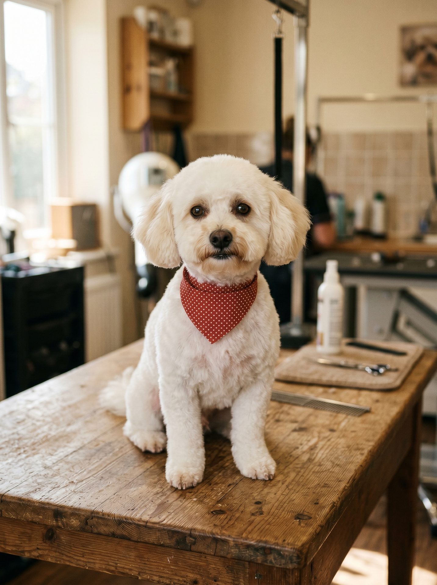 Freshly groomed dog